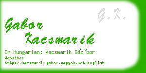 gabor kacsmarik business card